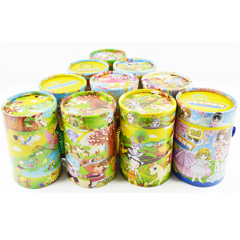 Деревянный Развивающий Пазл игрушечные лошадки с ведро для хранения детей Happy