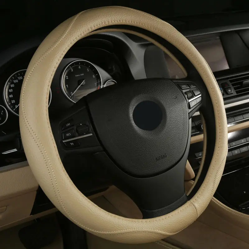 Горячая продажа кожаный Авто чехол рулевого колеса автомобиля анти поймать для