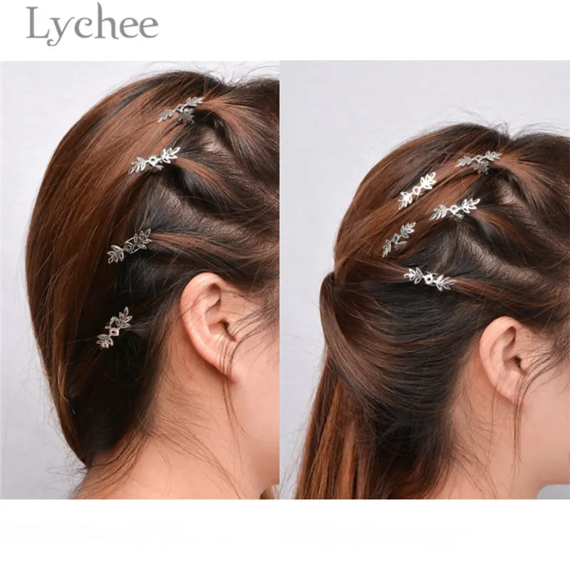 Lychee модный сплав Снежинка монета бусины для женщин дреды зажимы набор круг коса