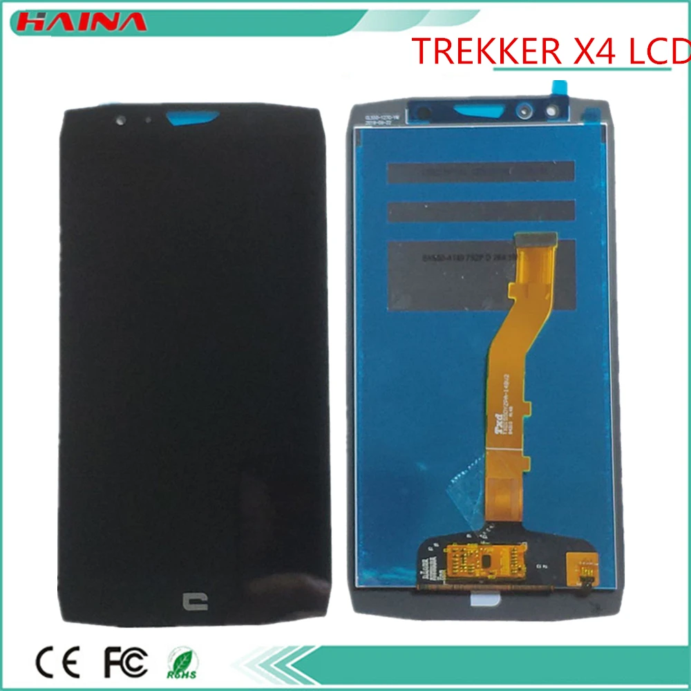 1 шт./лот для Crosscall Trekker X4 ЖК-экран и сенсорный экран в сборе запасная часть черный цвет с клейкой лентой