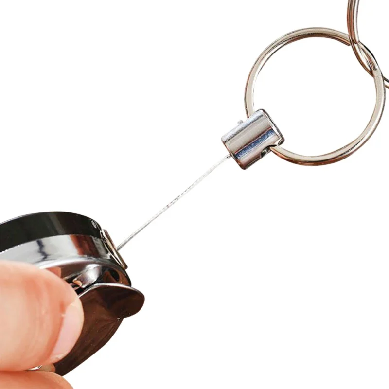 

High Resilience Steel Anti Lost Key chain Wire Rope Key Ring Outdoor gadget Metal Retractable key Chain Alarm Key Ring