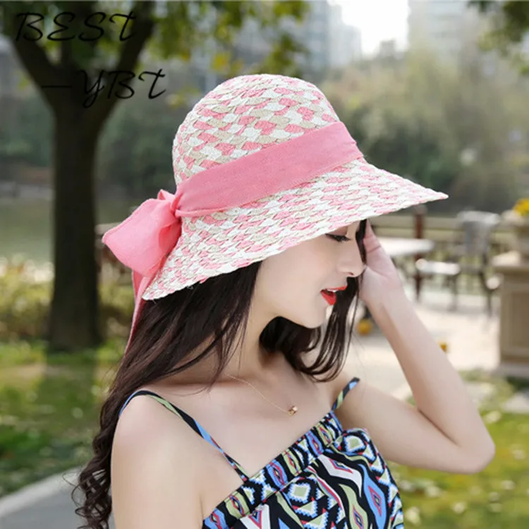 Ms. Летняя новая соломенная шляпа от солнца пляжный отдых вдоль бассейна большая в