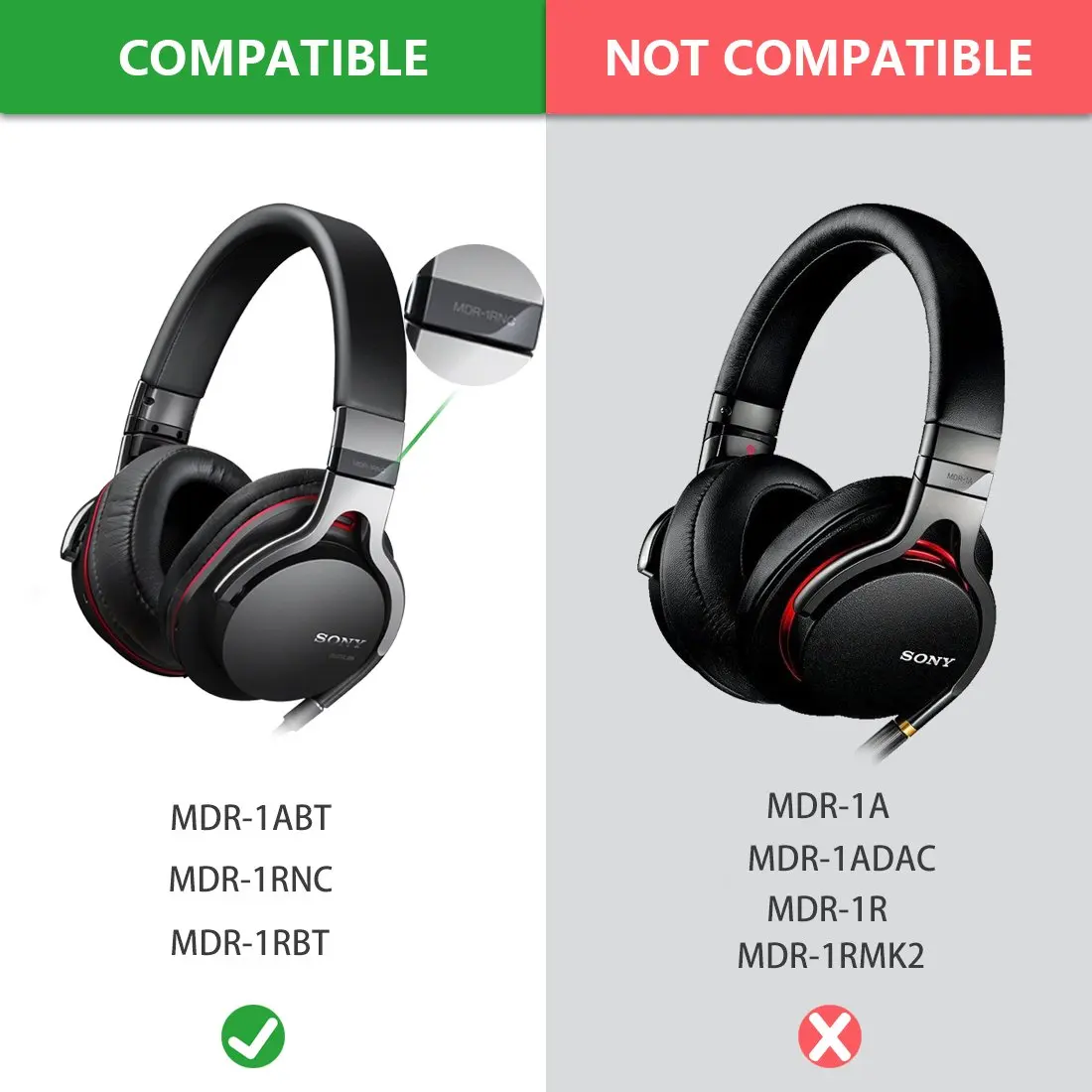 Сменный наушник для sony MDR-1ABT, MDR-1RBT, MDR-1RNC, амбушюры для наушников/амбушюры, запасные части