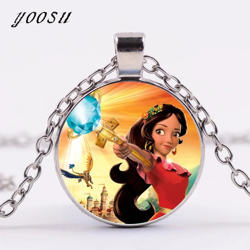 Горячая Elena of Avalor ожерелье искусство латам принцесса Елена Ожерелье стекло