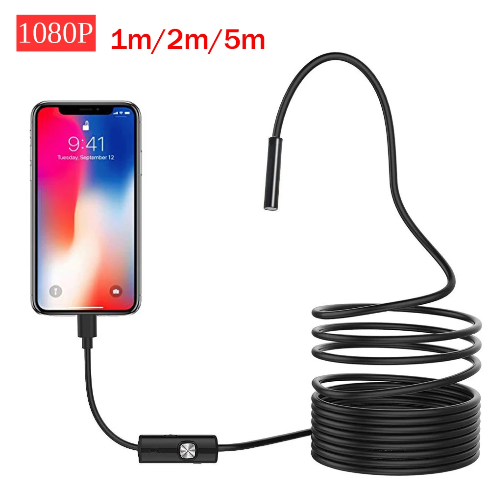 USB эндоскопическая камера HD 1080P 8 мм 1 м 2 5 м|Бороскопы| |