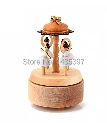 The Taiwan ballet girl wood rotating music box creative gift girlfriend children M1018 | Дом и сад