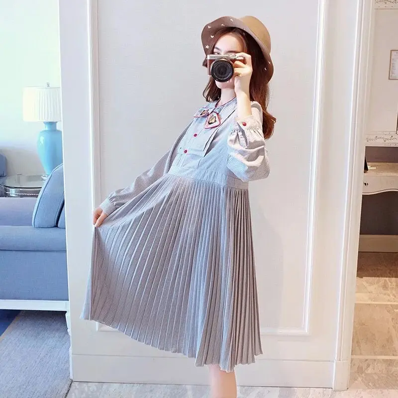 Платье для беременных Одежда с длинным рукавом свободные платья Gravida Весенняя