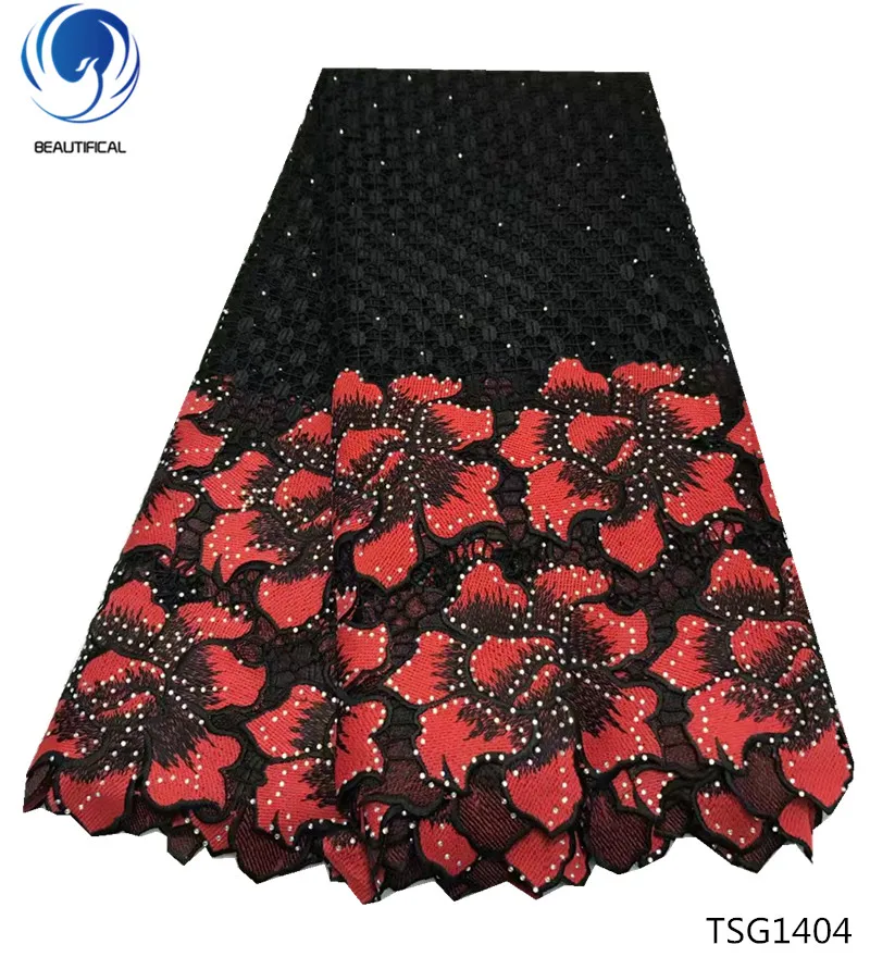 BEAUTIFICAL guipure stones lace fabrics 2019 water soluble cord Lotus design for women dress 5yards/lot TSG14 | Дом и сад