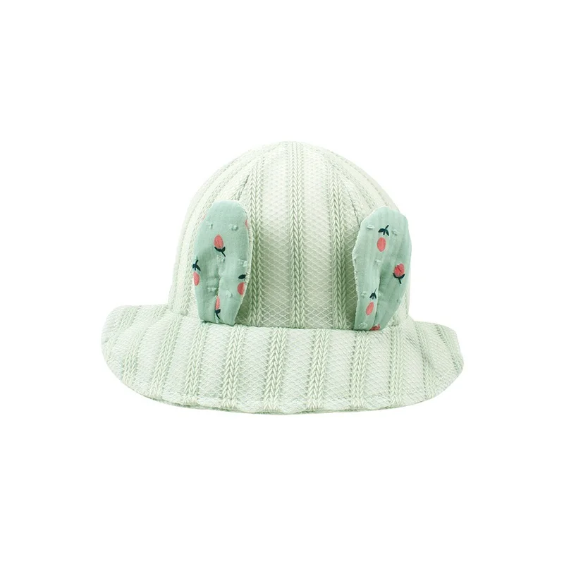 Сетчатая Детская шляпа с заячьими ушками для девочек Панама летняя детская