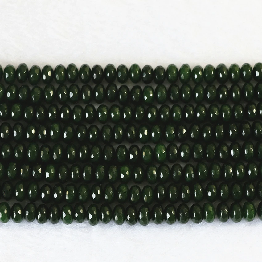 Natural Stone Malaysia Green Chalcedony Jades Abacus Faceted Beads 2X4mm 4X6mm 5X8mm Loose Jewelry Findings 15inch B153 | Украшения и