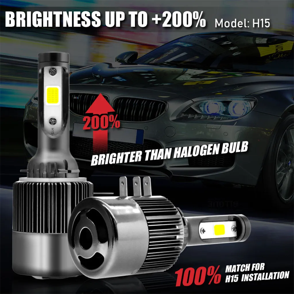 2 x светодиодный головной светильник лампы H15 автомобильный 110W 26000LM Conversion Kit для Audi