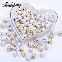 acrylic soccer football beads for jewelry making golden silver electroplate bracelet design collocation material