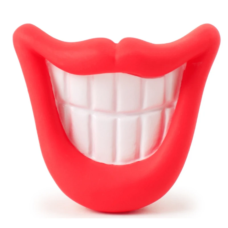 Обучающая игрушка для собак Жевательная силиконовая звуковая губная помада губ