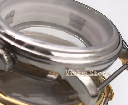 40 мм сапфировое стекло Золотой корпус Корпус для часов Fit ETA 2836 Miyota 82 серия fit parnis