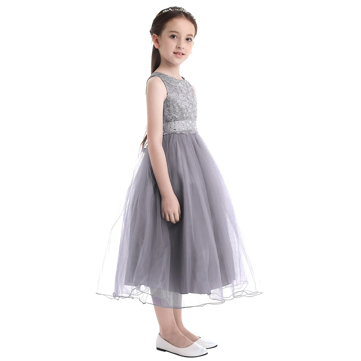 iiniim 2-14 Years Toddle Costume Tutu Baby Girls Flower Mesh Lace Dress Birthday Party Princess Kids Communion Dresses | Детская одежда
