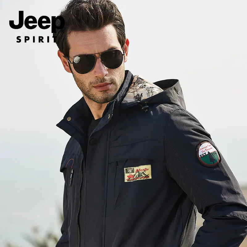 JEEP SPIRIT 2019 осенне-весенняя куртка карго пальто мужская хлопковая одежда с