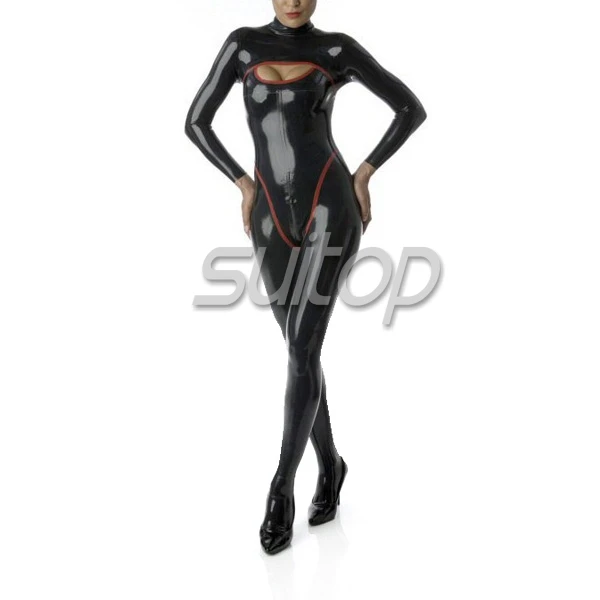 

Suitop 0.6mm thicker latex uniform catsuit for women