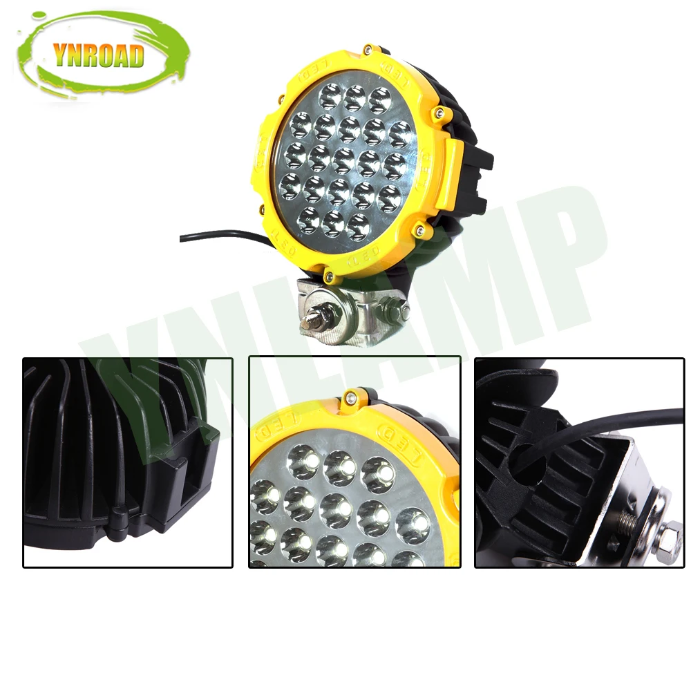 YNROAD 63 Вт 7 дюймовый светодиодный рабочий светильник дальнего света внедорожный