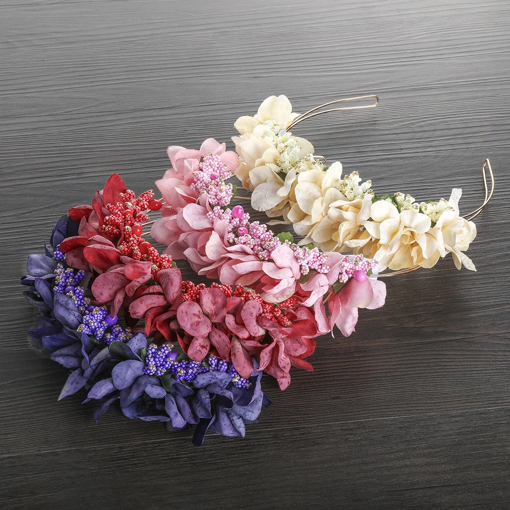 Женский головной убор ручной работы повязка на голову с цветами из натурального