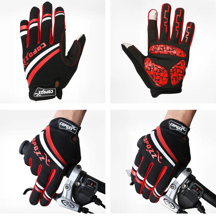Copozz Новый ГЕЛЬ Полный Палец Мужчины Женщины Велоспорт Перчатки сенсорный