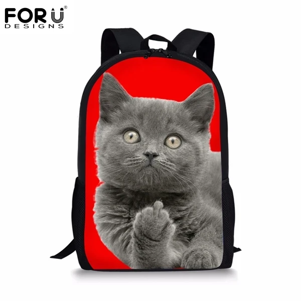 CJ0267C FORUDESIGNS/рюкзак женский черный Kawaii 3D средний палец кошка принт школьный рюкзак для подростков девочек Женский рюкзак для мальчиков - Цвет: CJ0267C