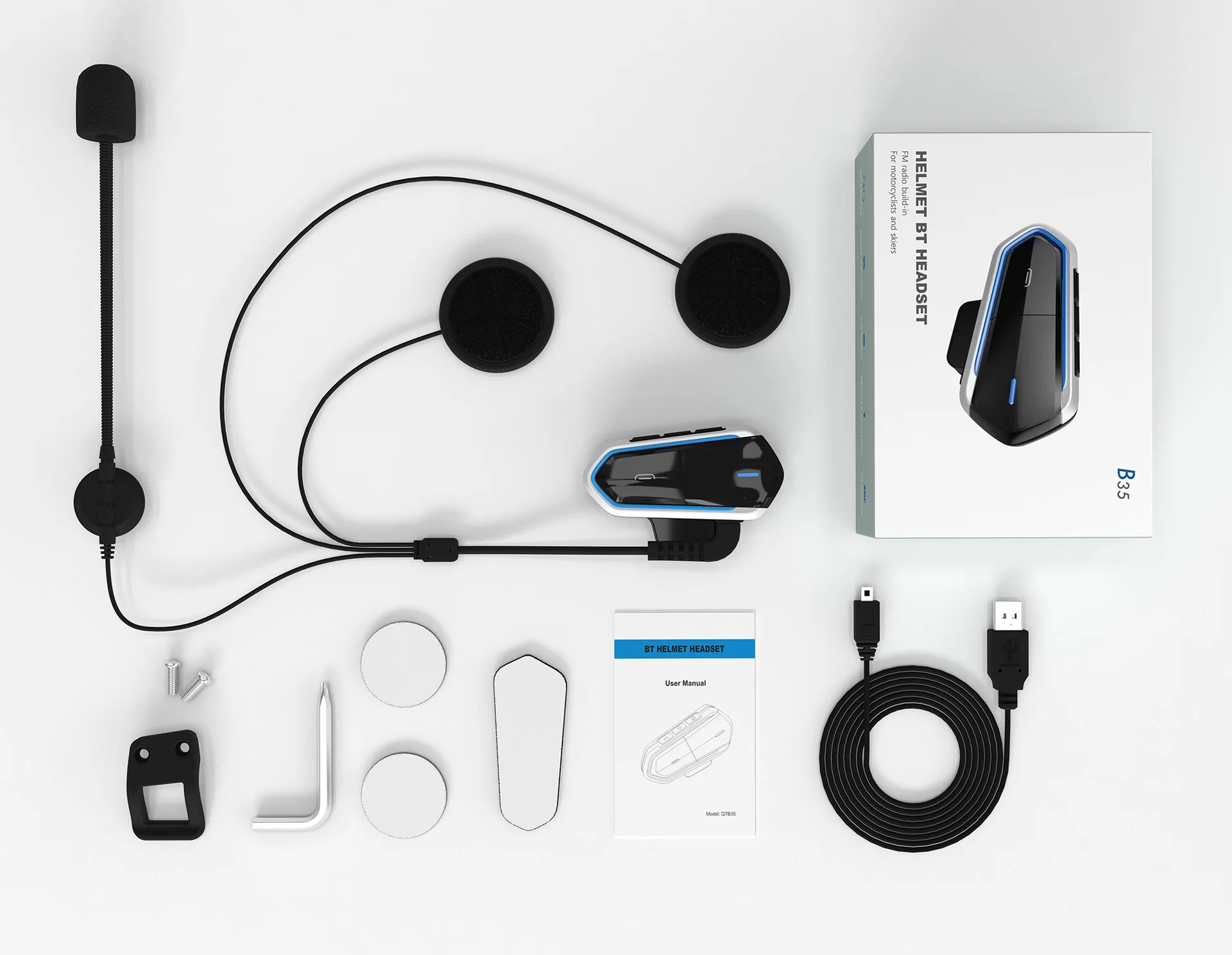 Новейший Qtb35 мотоциклетный шлем домофон bluetooth гарнитура Беспроводные переговорные наушники с голосовым управлением