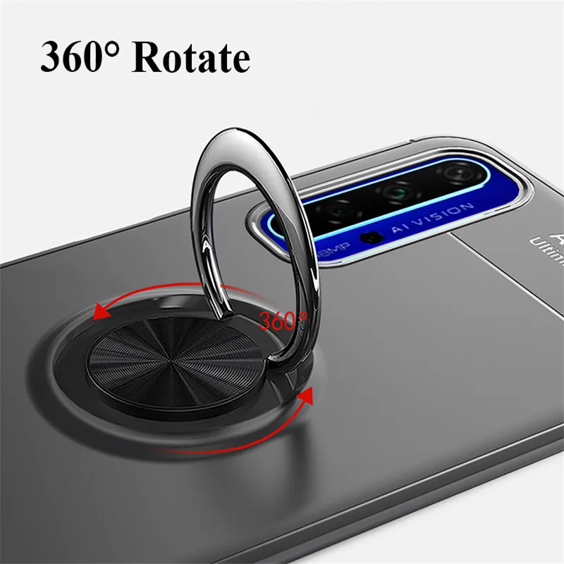 

Nova 5 Case For Huawei Honor 20 Pro Case With finger ring Magnetism Holder Phone Back Cover For Huawei Honor 20 Coque