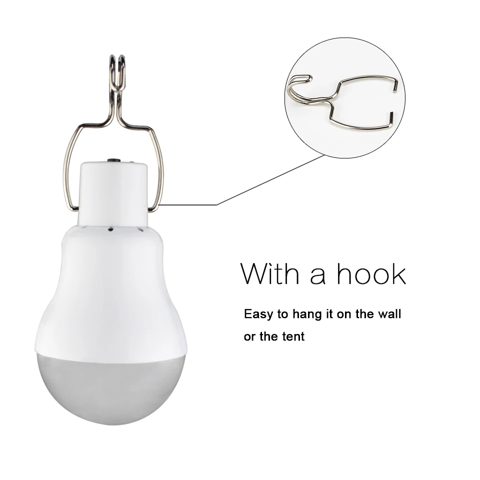 Перезаряжаемая Светодиодная лампа на солнечной батарее 130 лм портативная