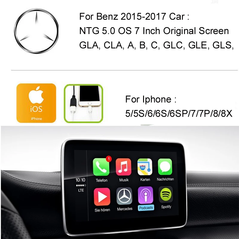 2018 Новый IOS автомобиль Apple Airplay Android Авто CarPlay коробка для Benz A B C CLA GLA GLC GLE класс 15-17 NTG
