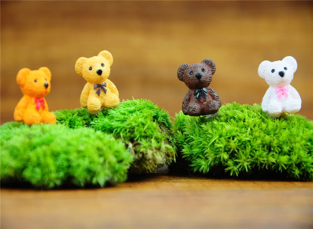 Искусственные медведи 4 вида цветов сказочные садовые миниатюрные гномы моховые