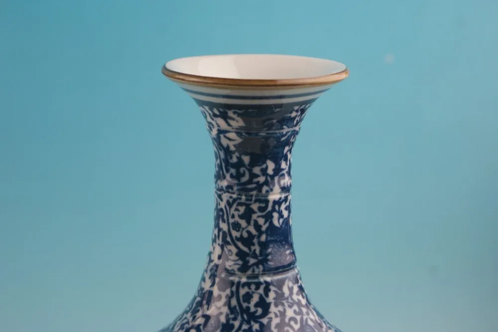 Синий и белый фарфор китайская старинная ручная роспись атмосферная ваза|vase