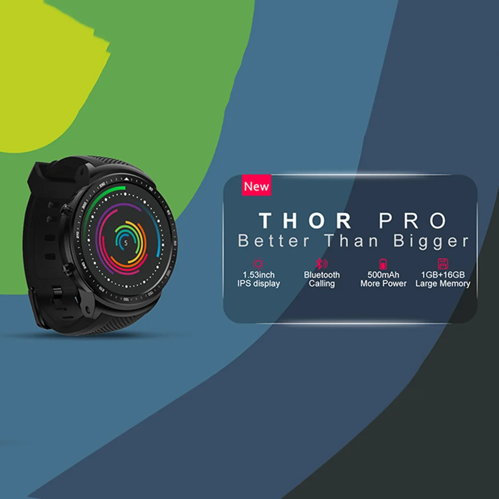 Новинка для Zeblaze Thor PRO 3g gps умные часы 1,53 дюймов ips Android 5,1 MTK6580 1,0 ГГц 1 Гб+ 16 Гб Смарт часы BT 4,0 беспроводные устройства