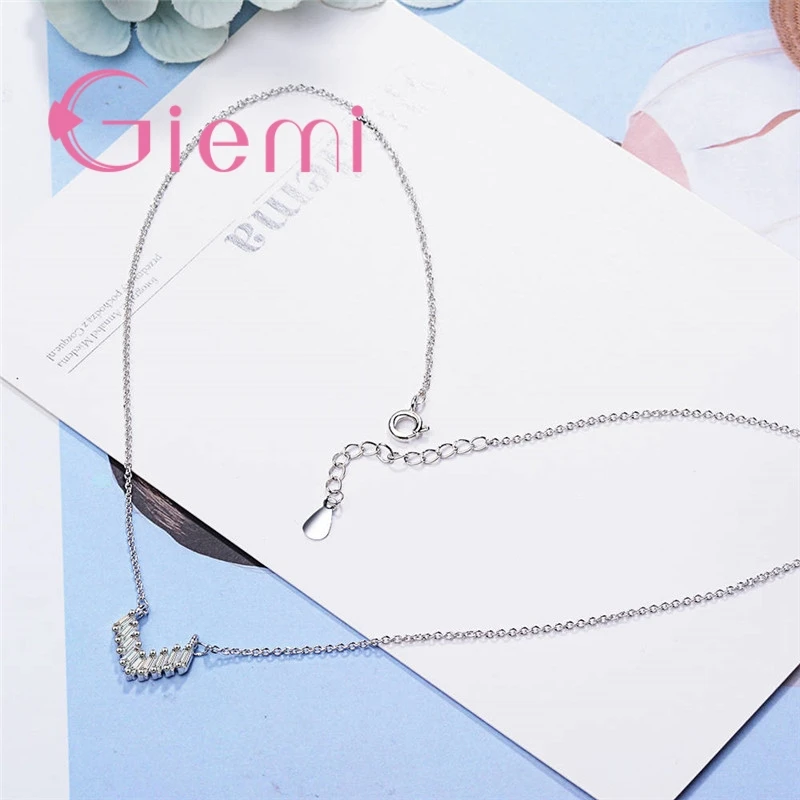 

Special Design High Quality Hard Cubic Zirconia Solid 925 Sterling Silver Necklace Pendant Crystal Jewelry For Women Female