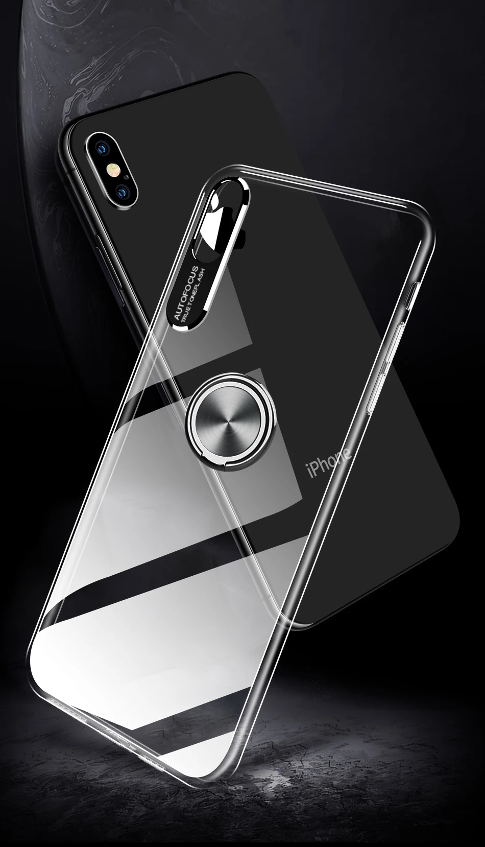IHaitun Роскошный чехол для глаз для iPhone XS Чехлы для MAX XR кольцо держатель объектив протектор прозрачная задняя крышка для iPhone X 10 7 8 телефон