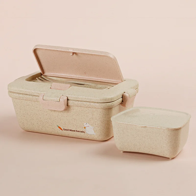 Ланч бокс GESEW из пшеничной соломы экологически чистый контейнер для еды с милым