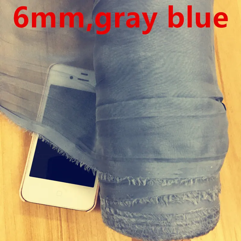 51 gray blue DD# шелк шифон ткани для платья шелковые шарфы внутренняя подкладка "сделай сам", Цвет: как на фотографии, ширина: 130 см, толщина: 5-6 мм, распродаем Модели 3M - Цвет: 51 gray blue
