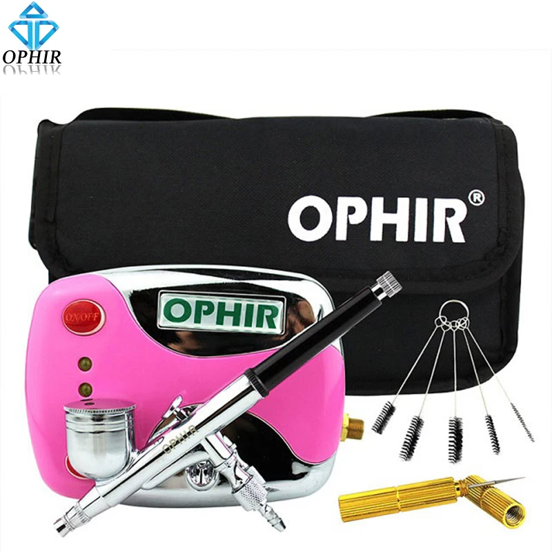 Комплект аэрографа двойного действия OPHIR 0 3 мм с воздушным компрессором и набором