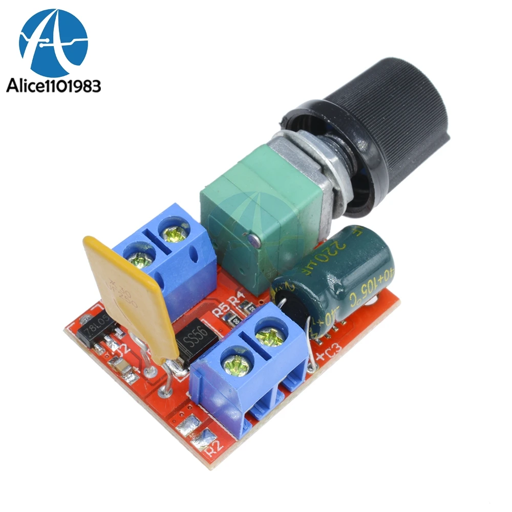 

Мини-модуль 5A PWM Max 90W Φ Board, 3V-35V, переключатель управления скоростью, светодиодный диммер