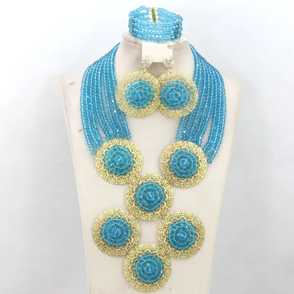 Модные африканские серебряные/серые Свадебные бусы ювелирный набор массивный