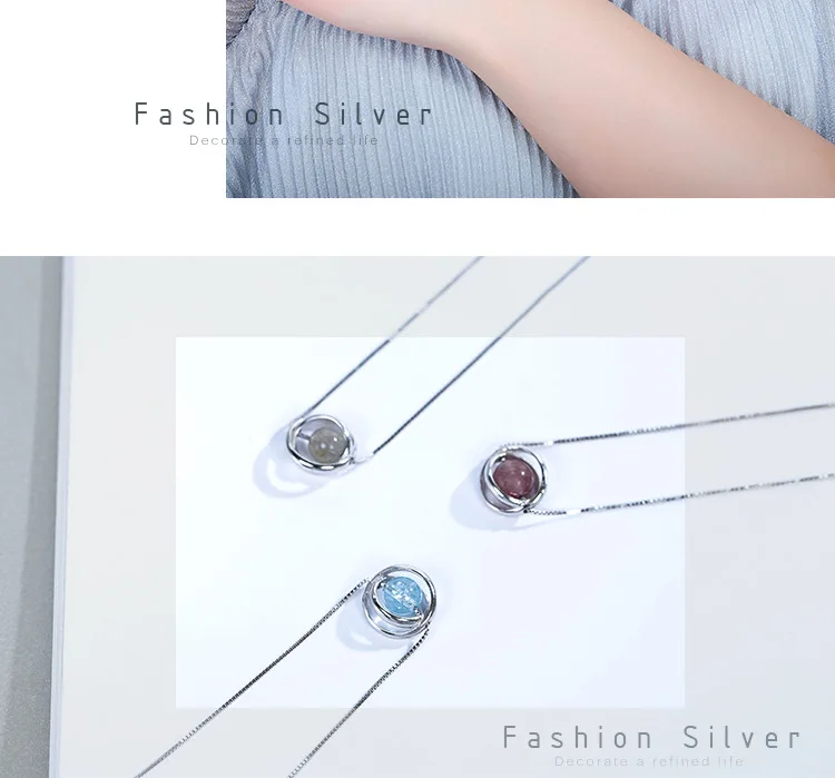 Колье argent 925 pendule цепь натуральная Подвеска из камня и хрусталя ожерелье colgante mujer pendulos neckless Ювелирное колье много смешанных