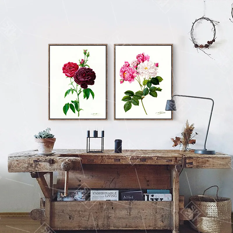 Romantic Red Rose Canvas Oil Painting Valentine's Day Gift for Lover Parents Wall Art Picture Home Decoration Hd Printed Posters | Дом и