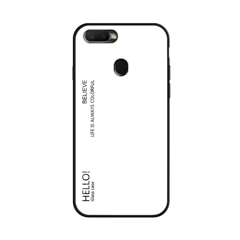 White Чехол из закаленного стекла vopton с градиентом для OPPO A7 AX7, чехол, силиконовая рамка, стекло, жесткий чехол для телефона OPPO AX7 6,2 ''A 7 - Цвет: White