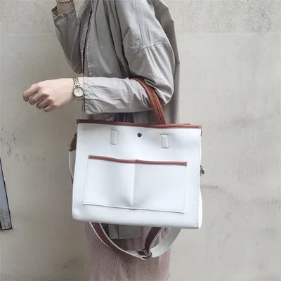 Дизайнерская большая кожаная дамская сумочка элегантный повседневный тоут на