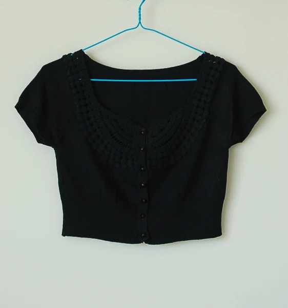 Stella free shipping Sweet short sleeve small cape cutout shrug cotton knitted cardigan outerwear|cardigan bat|outerwear clearanceouterwear clothes |