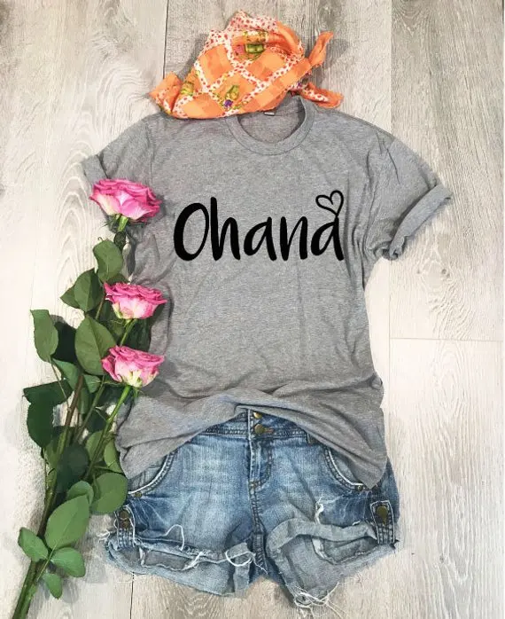 Женская футболка с рисунком Ohana стильная коротким рукавом модная одежда