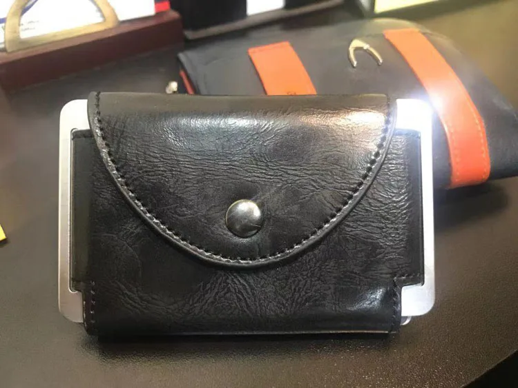 Бренд RFID кредитный держатель для карт кошелек металлический мужской женский id держатель для карт минималистичный Кошелек Алюминиевый блокирующий кошелек для карт