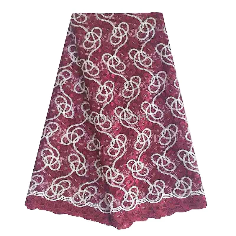 Pqdaysun Африканский Кружева Ткань вина белый фиолетовый вышитые сетки материалы S s