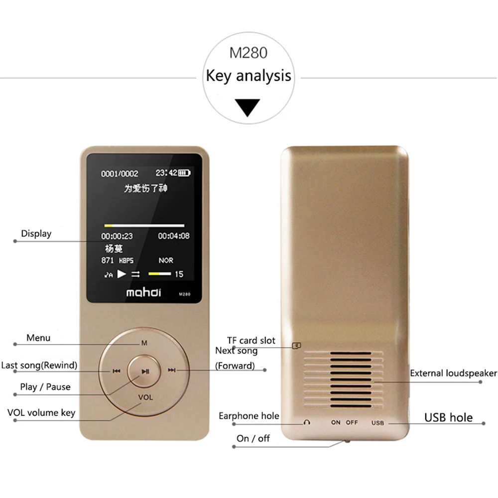 High Quality HIFI MP3 Player 8GB Support FM Radio TF Card Record SYN LRC Video Mini Portable mp3 players for Running sports | Электроника
