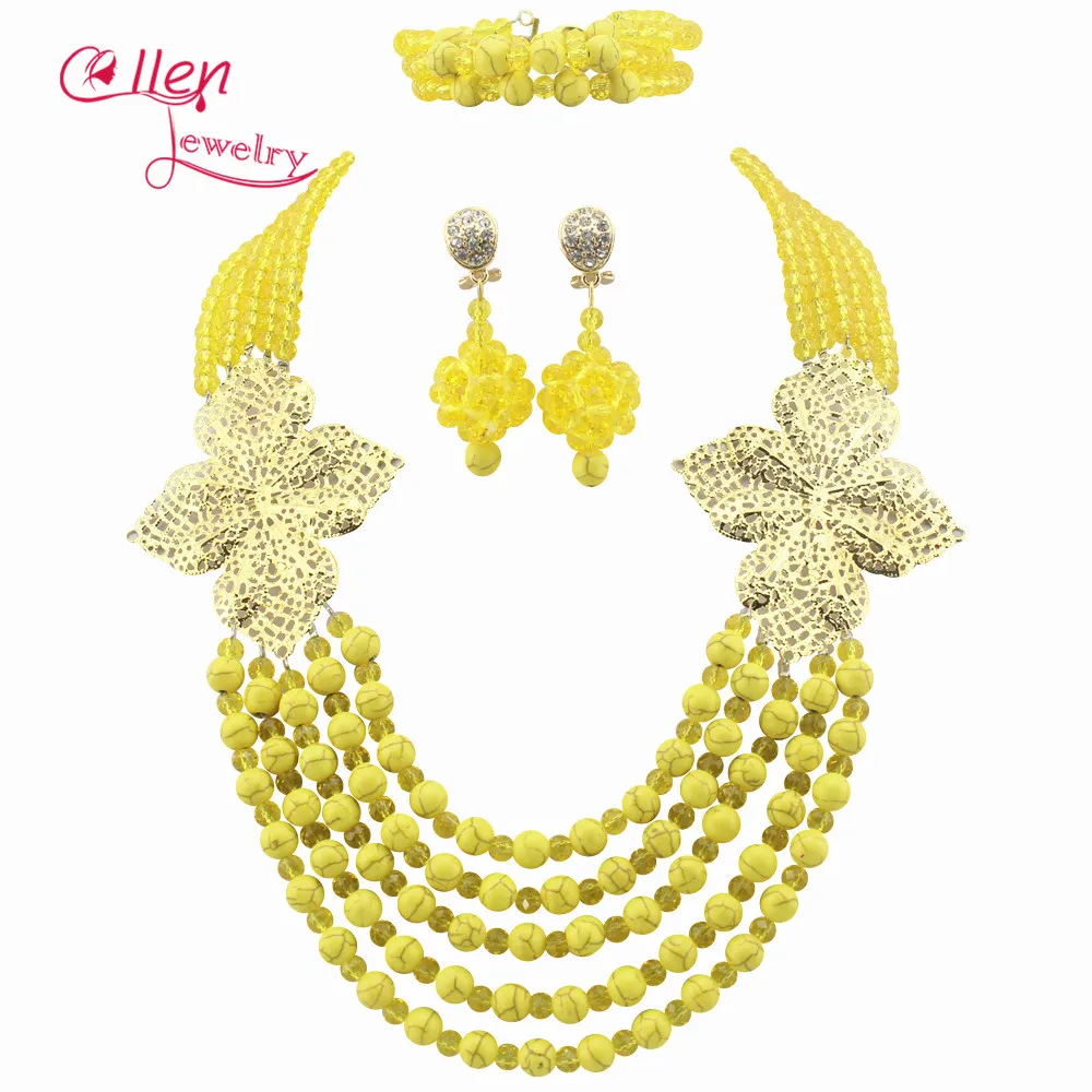 

2017 New Fashion Nigerian Wedding African Crystal Beads Jewelry Set African Beads Jewelry Sets W8256