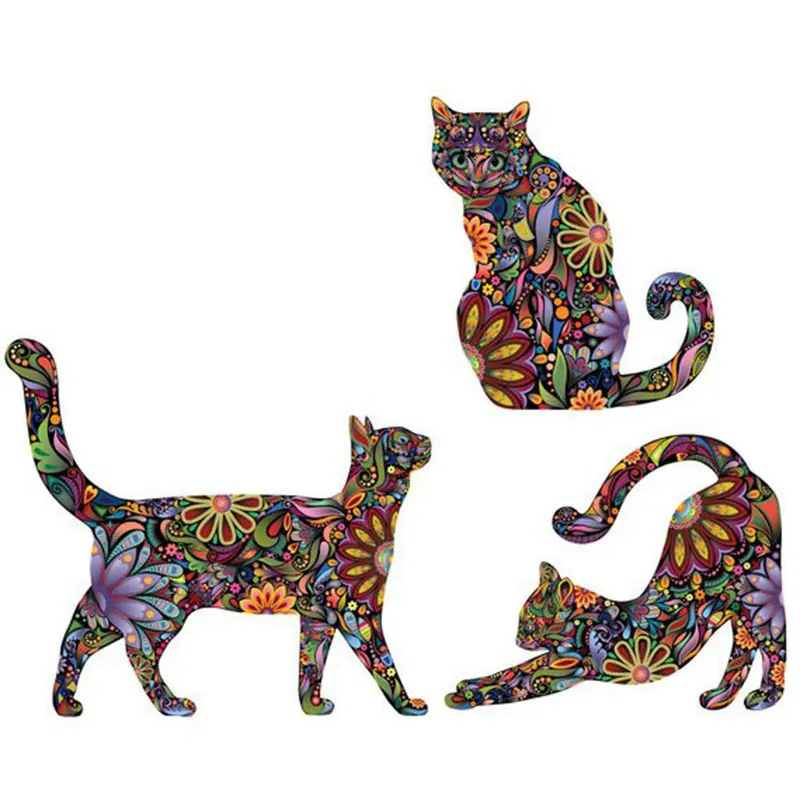 3 типа наклейки для дома цветные на стену с цветочным рисунком кошки абстрактный